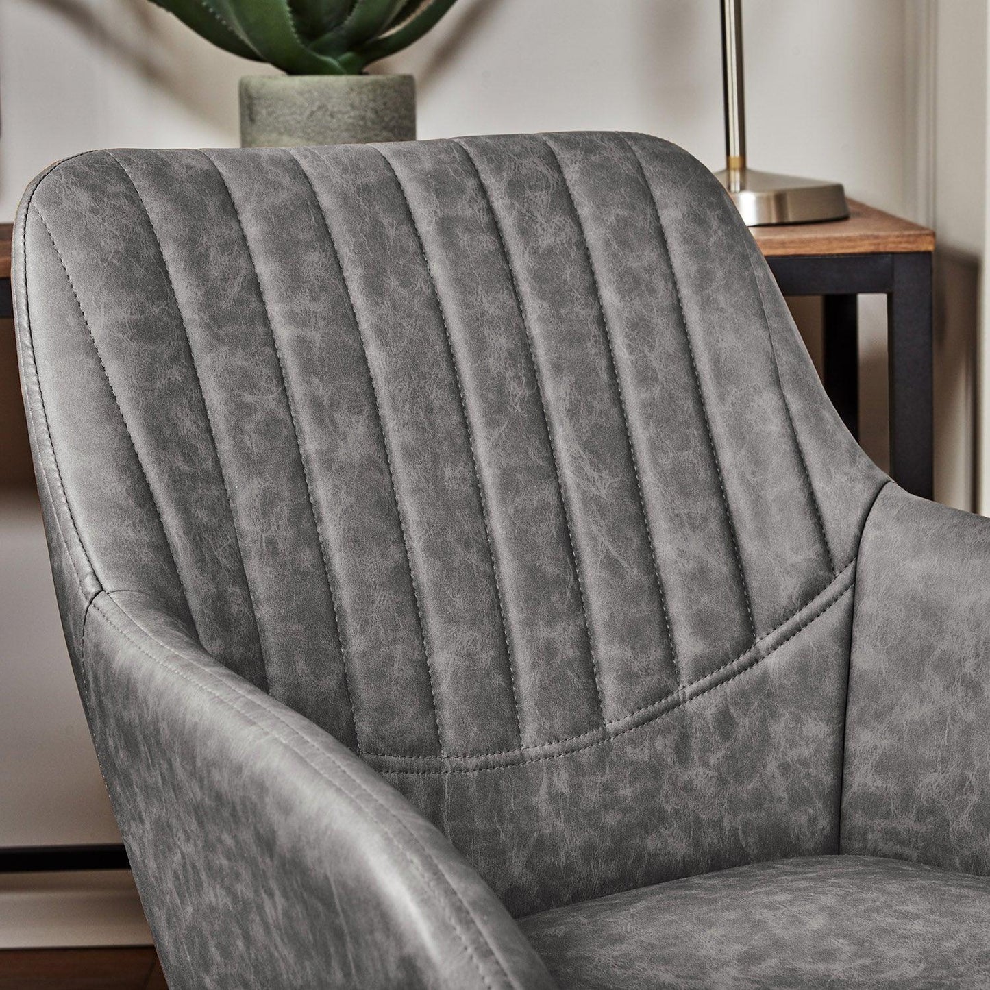 Outlet - Sheffield Office Chair - Grey - Faux Leather - Laura James