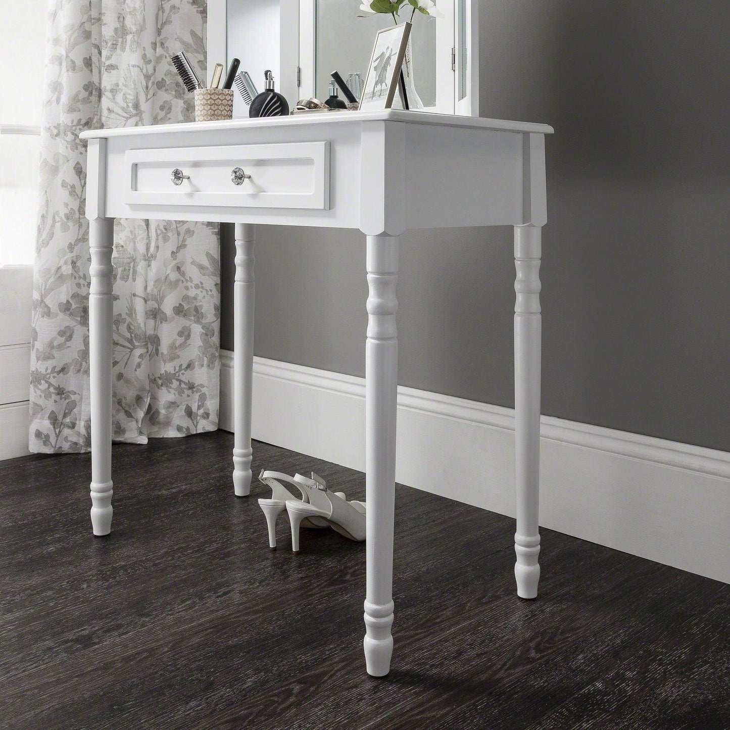 Sienna Dressing Table, Stool & Mirror Set - White Painted - In Stock Date - 2nd June 2020 - Laura James