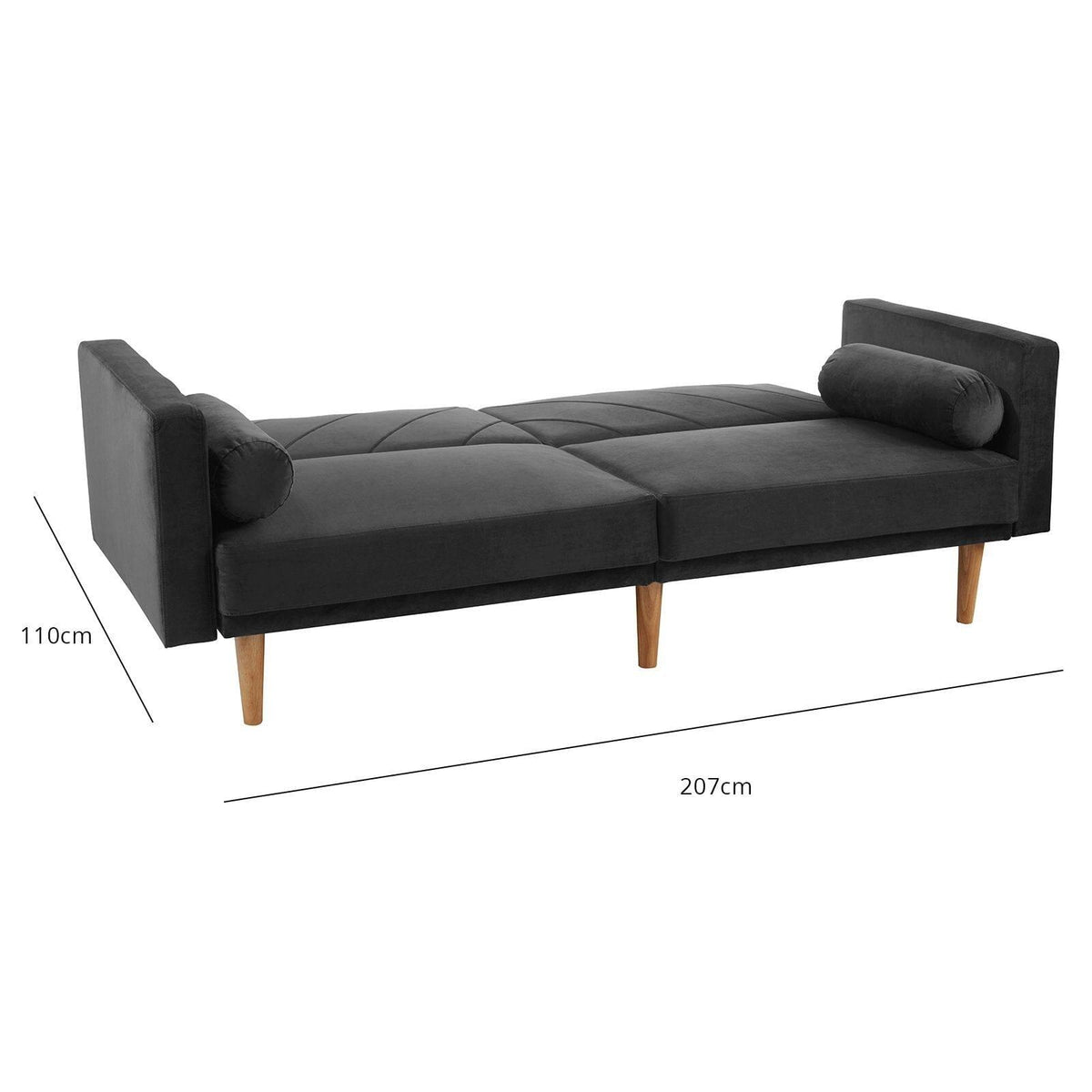 Outlet - Tessa sofa bed - click clack - dark grey velvet - Laura James