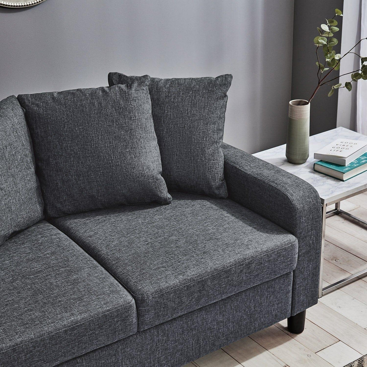 Tracy 2 seater sofa - grey linen - Laura James