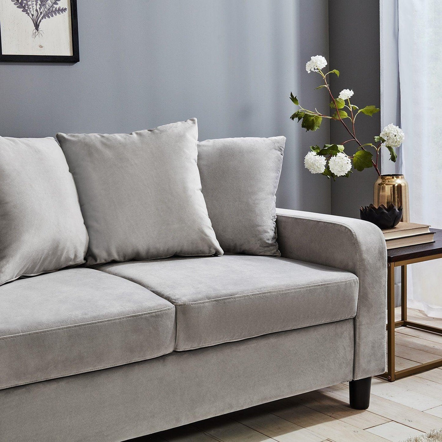 Outlet – Tracy 2 seater sofa - grey velvet - Laura James