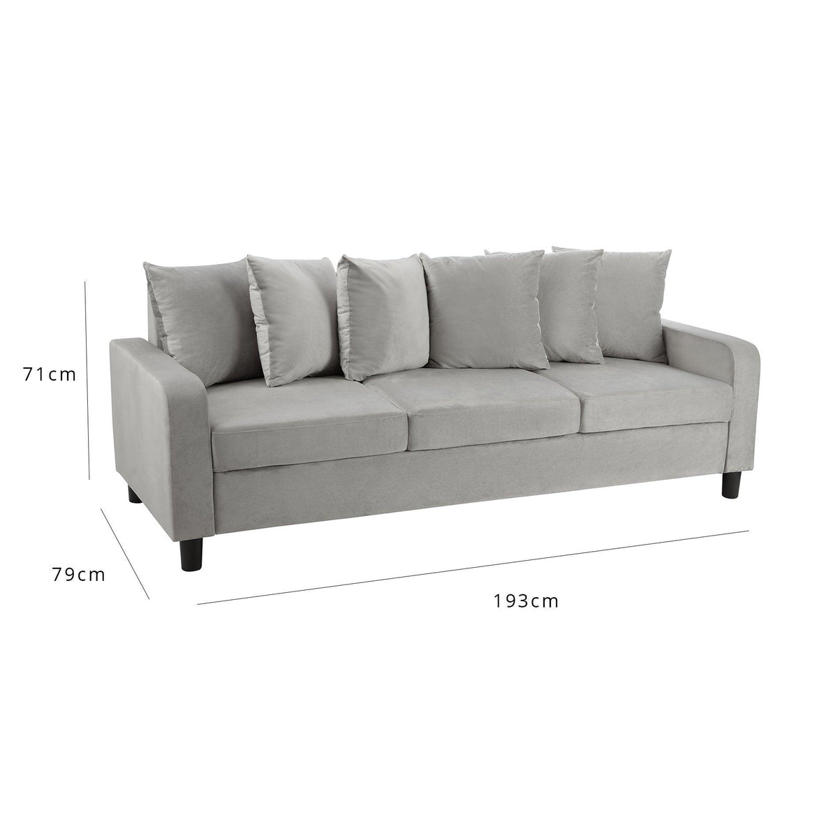 Outlet – Tracy 3 seater sofa - grey velvet - Laura James