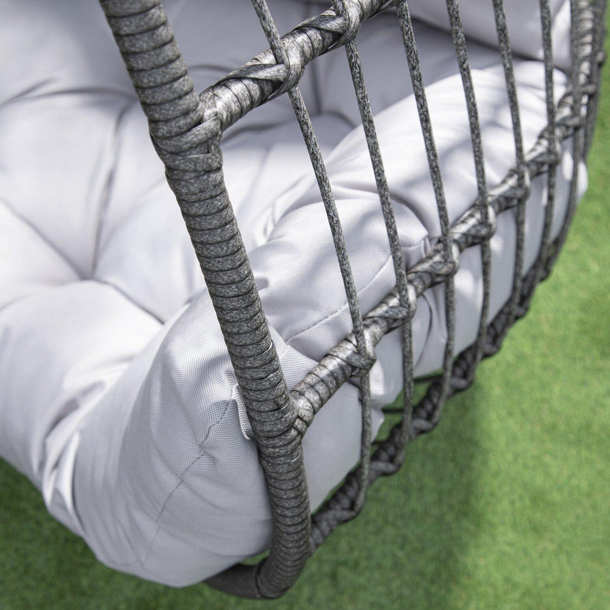 Wick hanging egg chair - dark grey rattan - Laura James