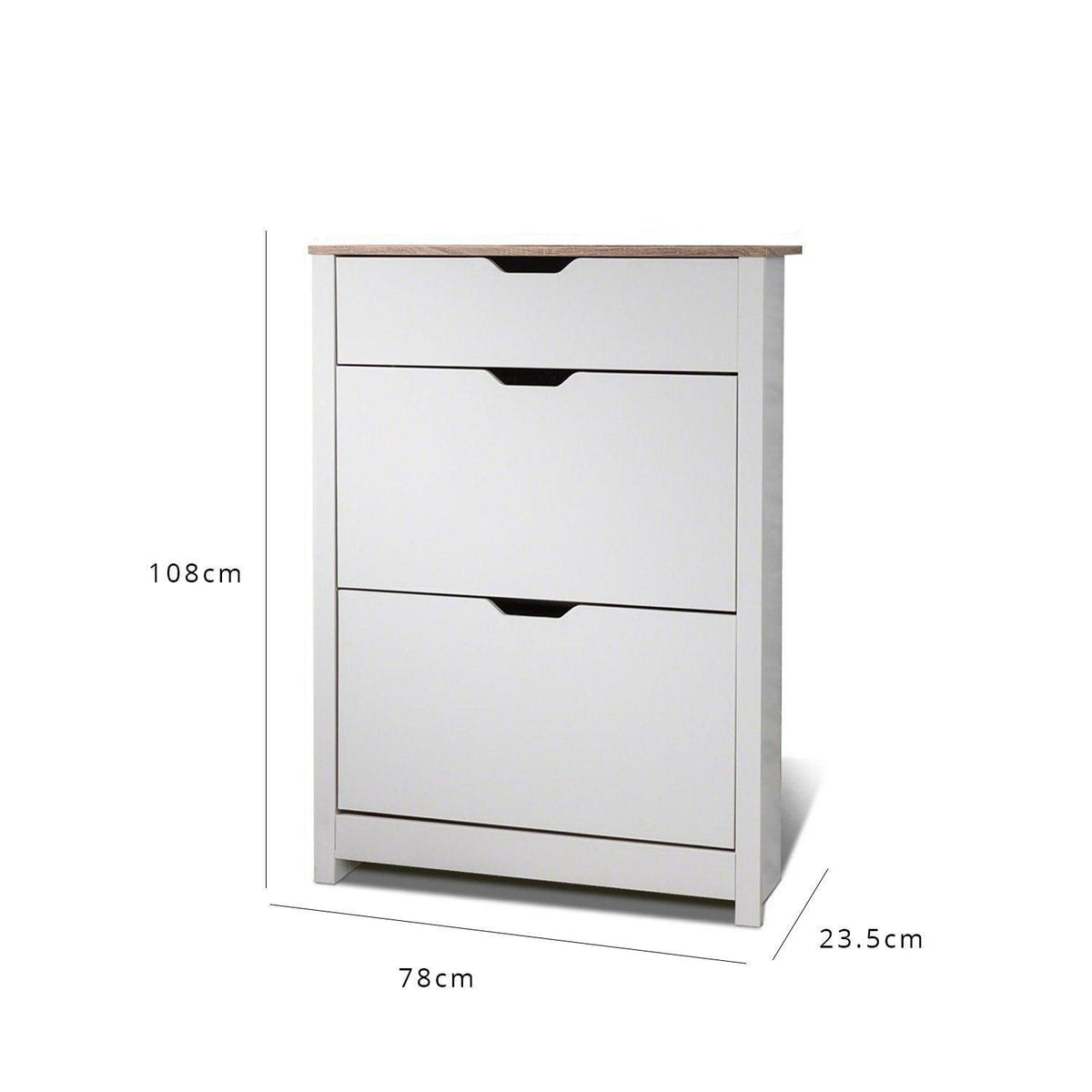 Outlet – Windsor shoe cabinet - 3 door - grey - Laura James