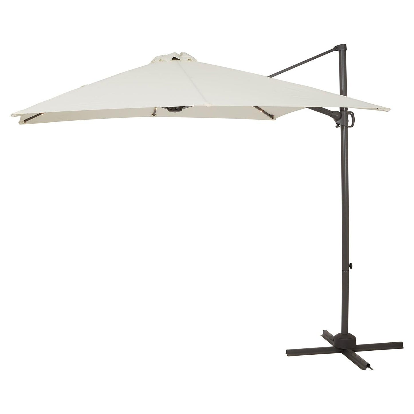 Cream Cantilever Parasol with LEDs - Laura James