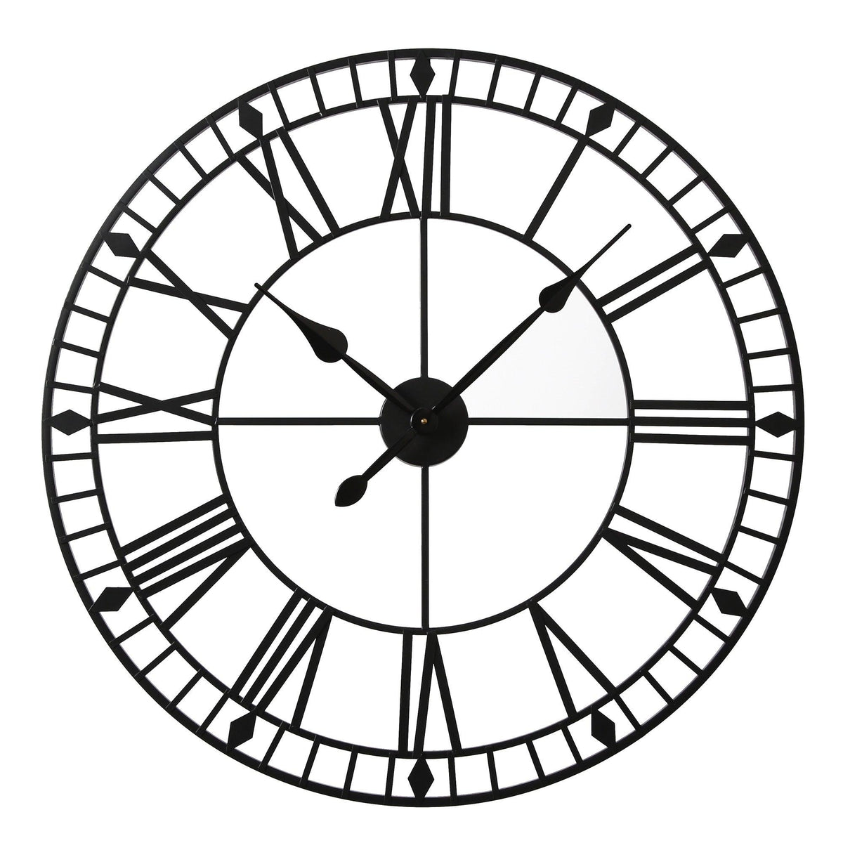 Riseley 80cm Metal Skeleton Wall Clock - Black - Laura James