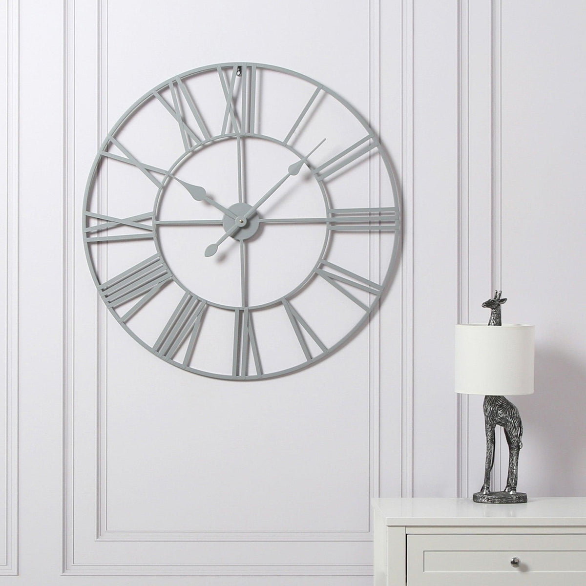 Skeleton Clock – Grey – 80cm - Laura James