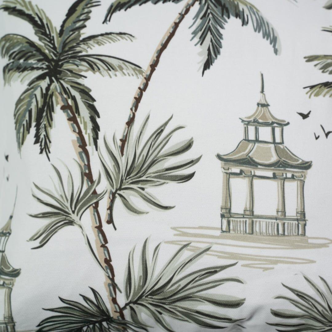 Palm Tree Printed Cotton Cushion Cover