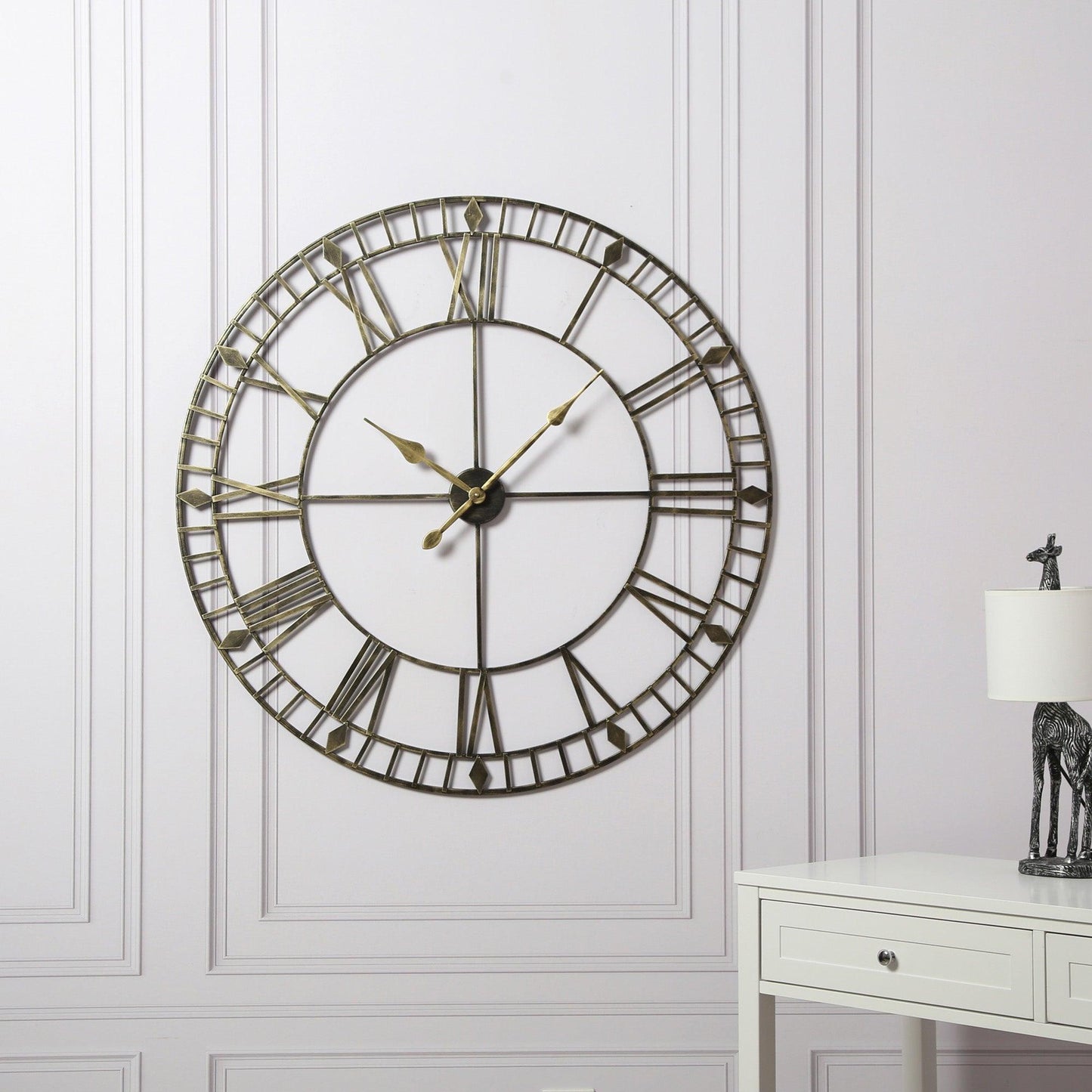 Skeleton Clock – Black and Gold – 100cm - Laura James