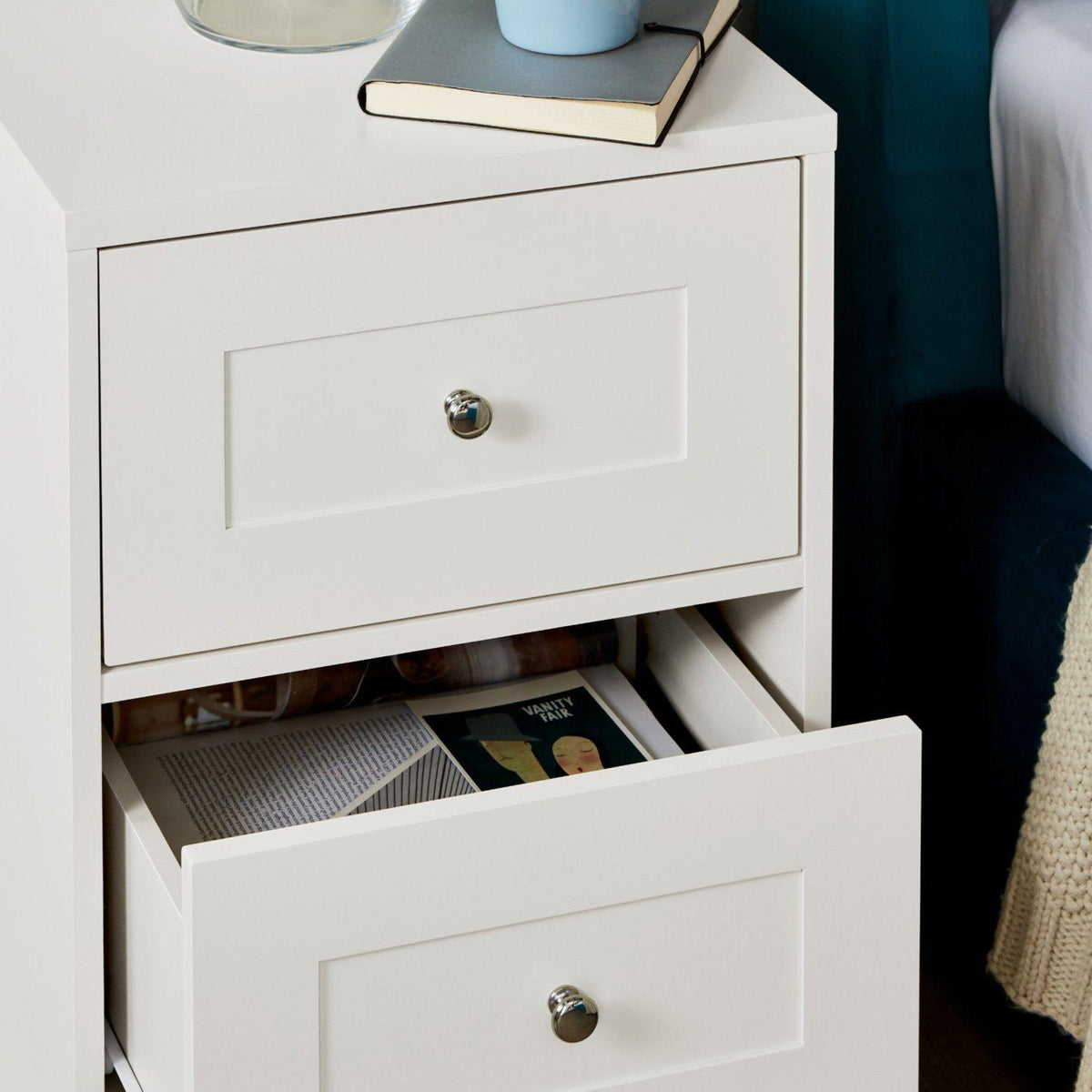 Stevie Shaker Style Bedside White - Laura James