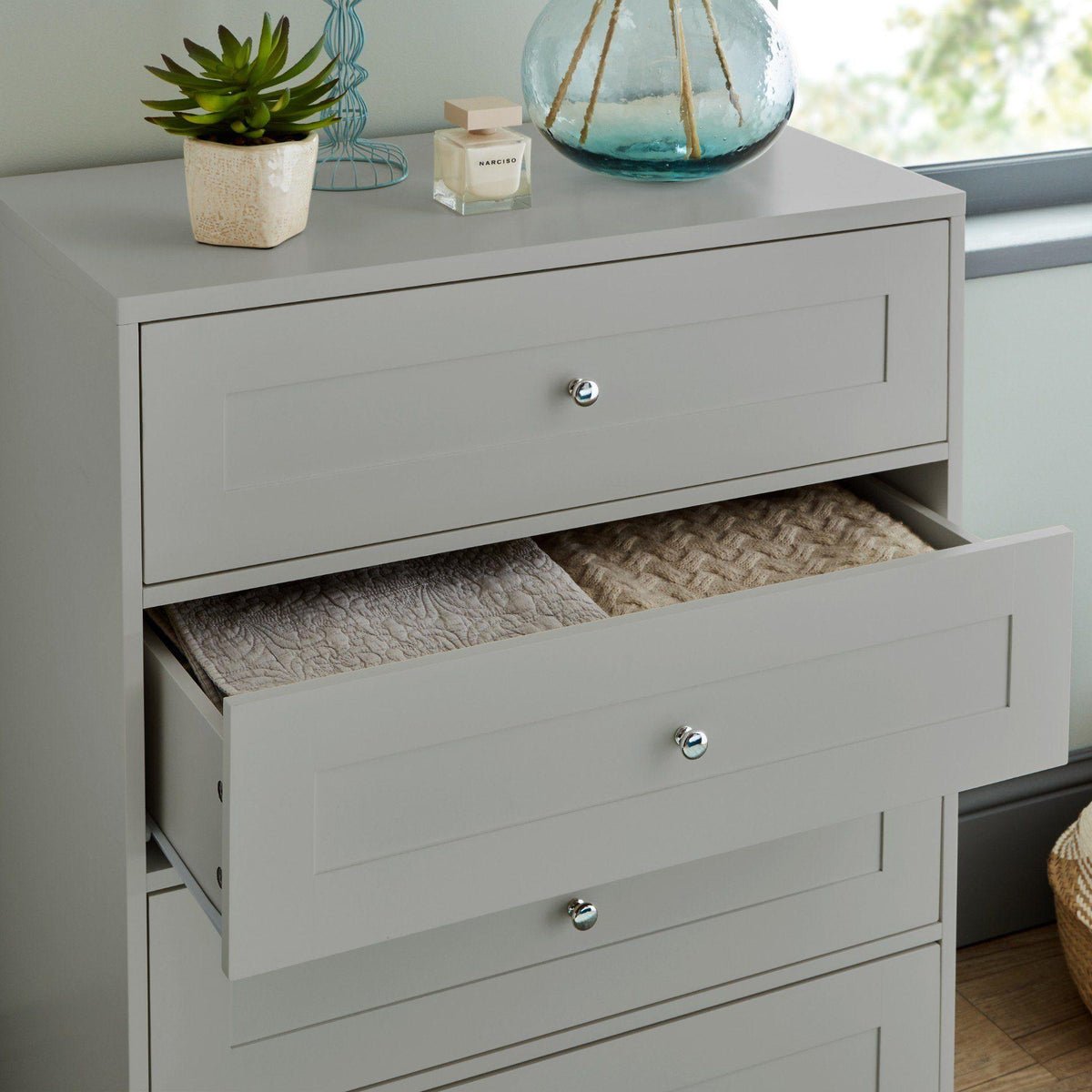 Stevie 4 Drawer Chest of Drawers Grey - Laura James