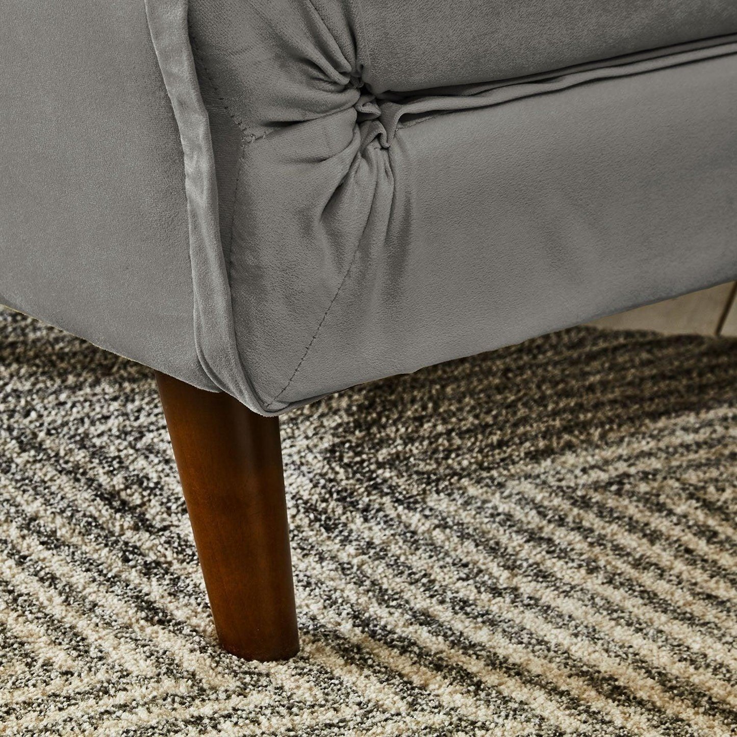 Una single sofa bed - grey - velvet - Laura James