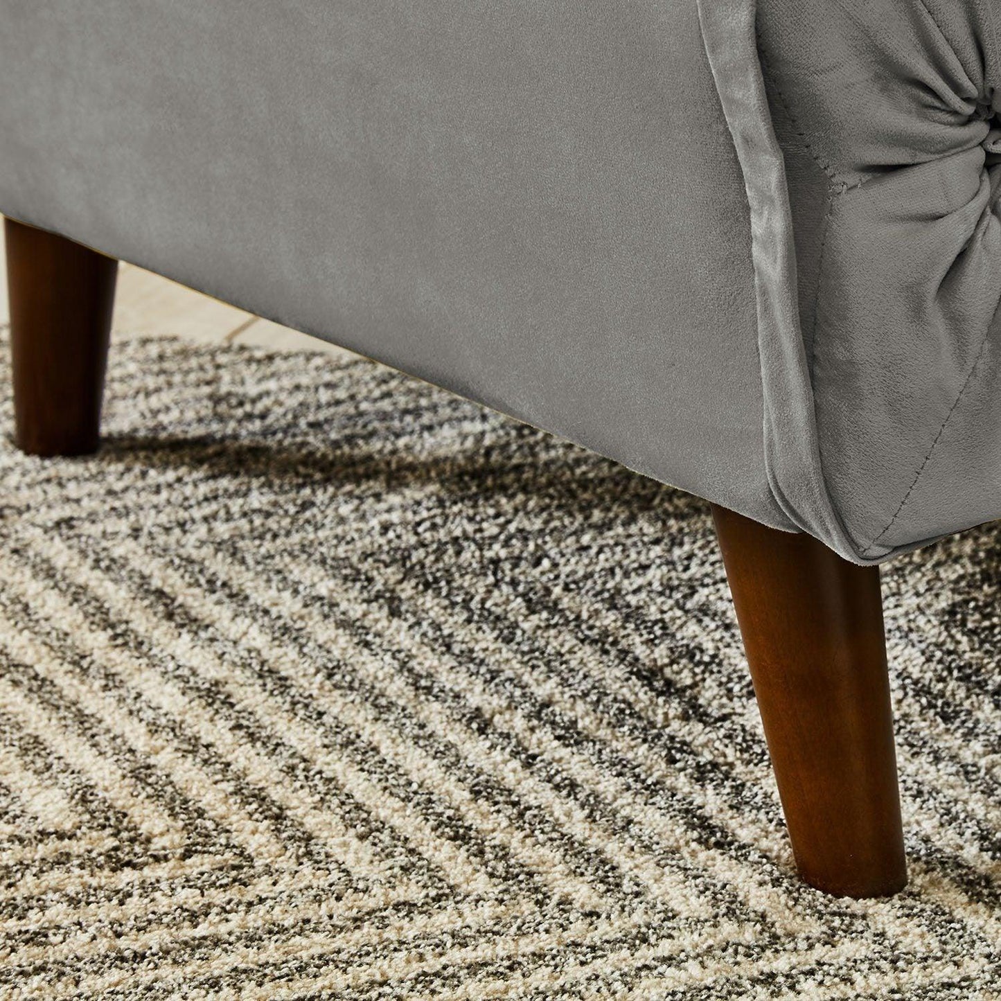 Una single sofa bed - grey - velvet - Laura James