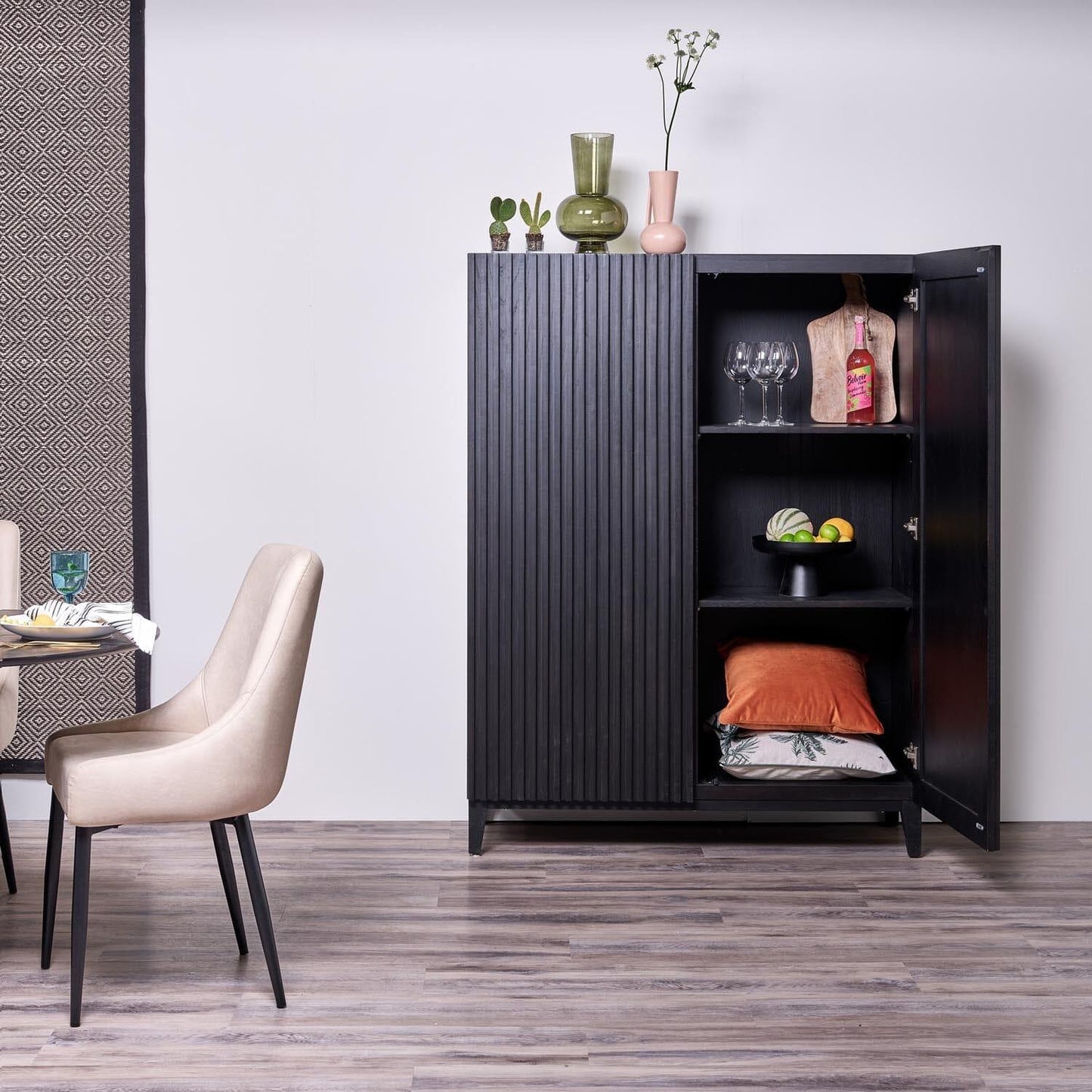 Willow Tall Cabinet Black - Laura James