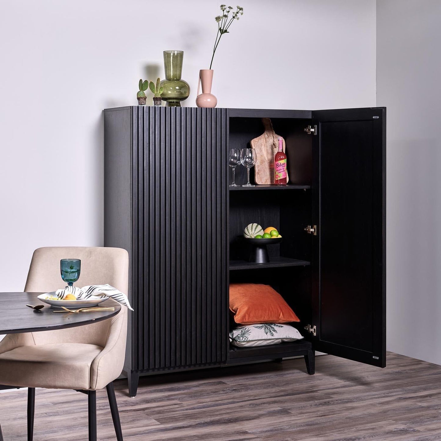 Willow Tall Cabinet Black - Laura James