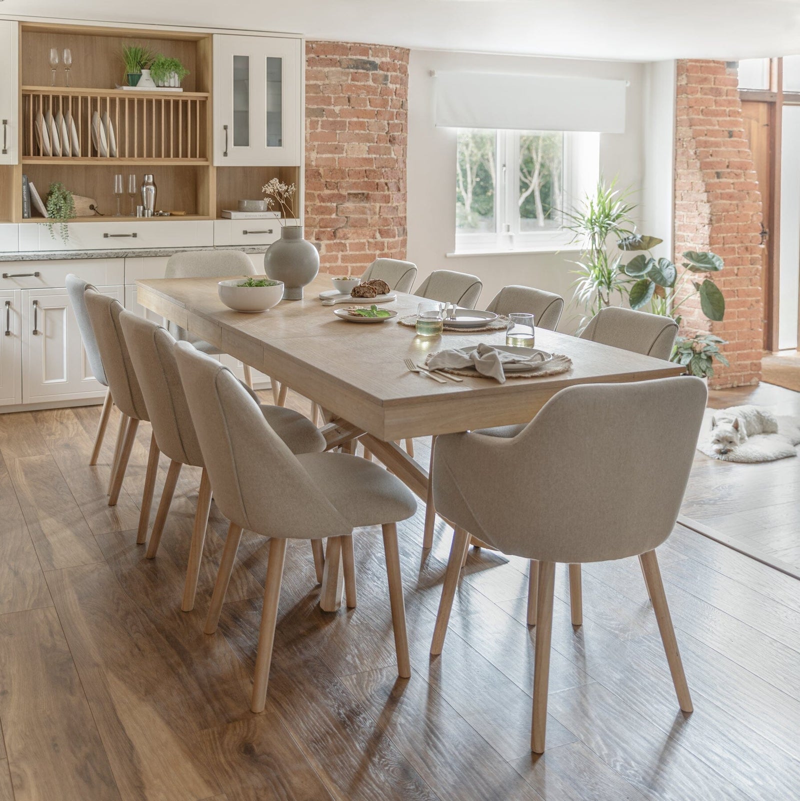 White wood kitchen shop table and chairs
