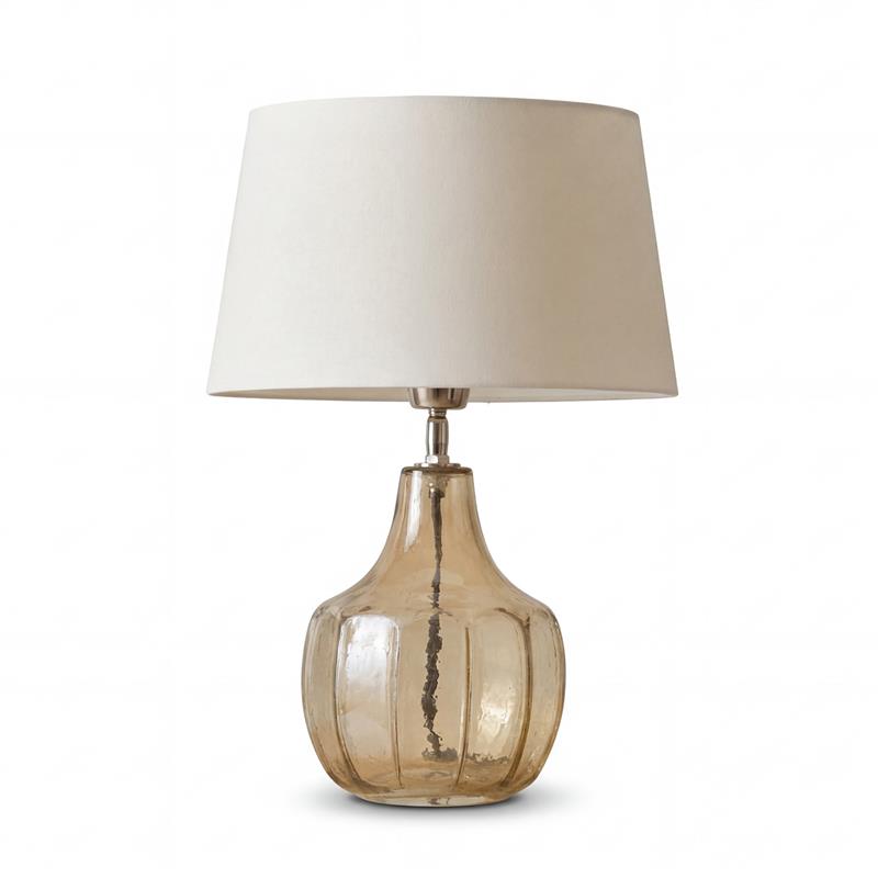 Midford Glass Table Lamp with Coningsby White Shade