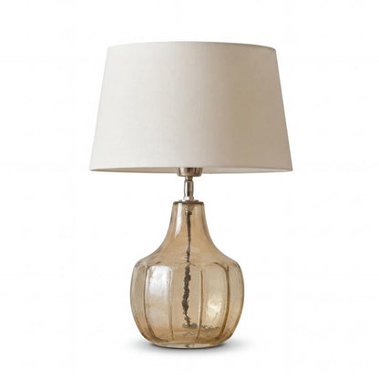 Midford Glass Table Lamp with Coningsby White Shade