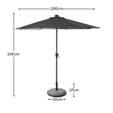 Round Parasol Base With Boarder - 25kg - Grey Concrete - Laura James
