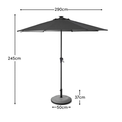 Round Parasol Base With Boarder - 25kg - Grey Concrete - Laura James