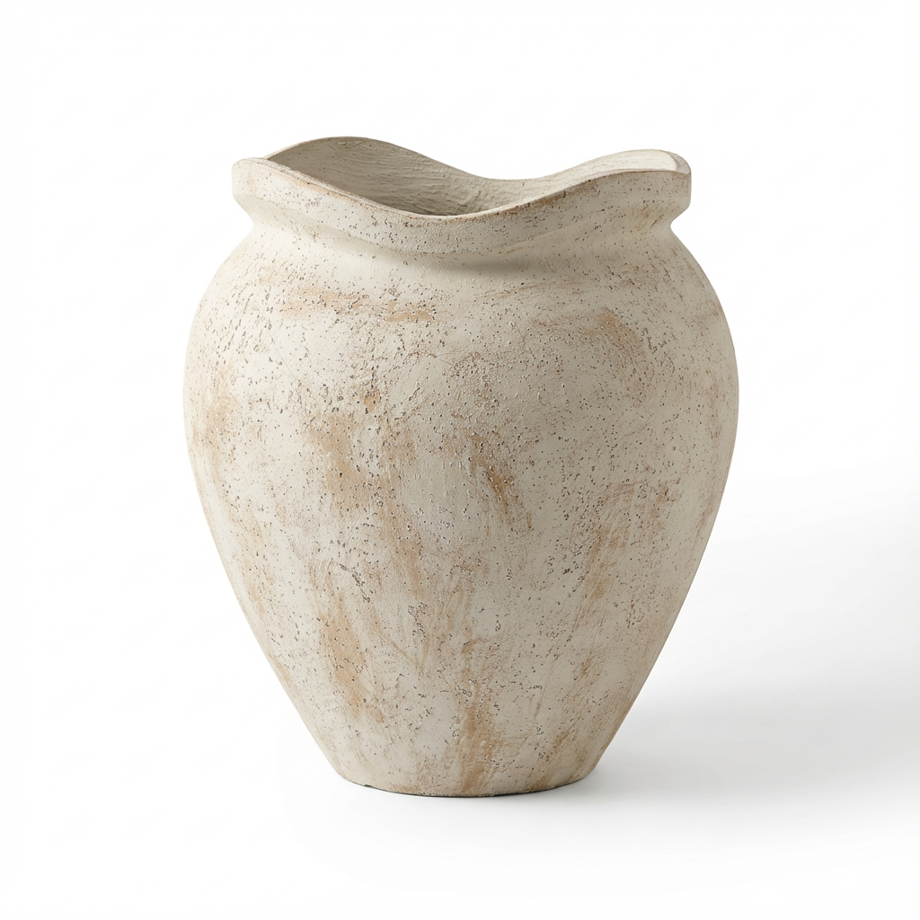 Tomar Fiber Cement 46cm Planter - Rustic White - Laura James