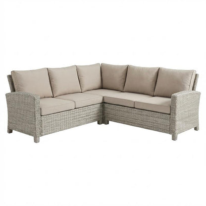 Aston 9 Seater Rattan Garden Corner Dining Set - Light Grey with Polywood Top - Laura James