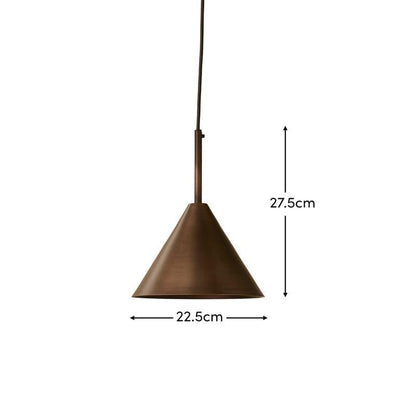 Brockhill Small Metal Pendant Light - Bronze - Laura James