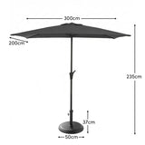 Round Black Concrete Parasol Base