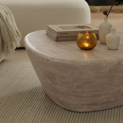 Alder 107cm Limewash Freeform Coffee Table - Laura James 
