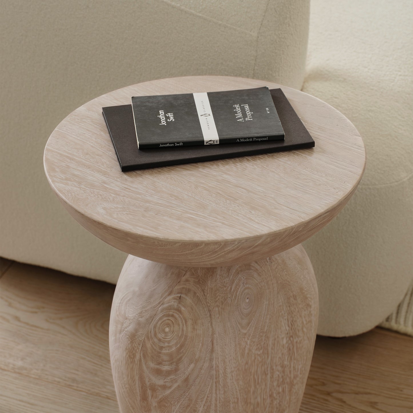 Alder 35cm Limewash Side Table - Laura James 
