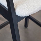 Ella Off White Boucle Bar Stool - Black Oak Legs - Laura James 