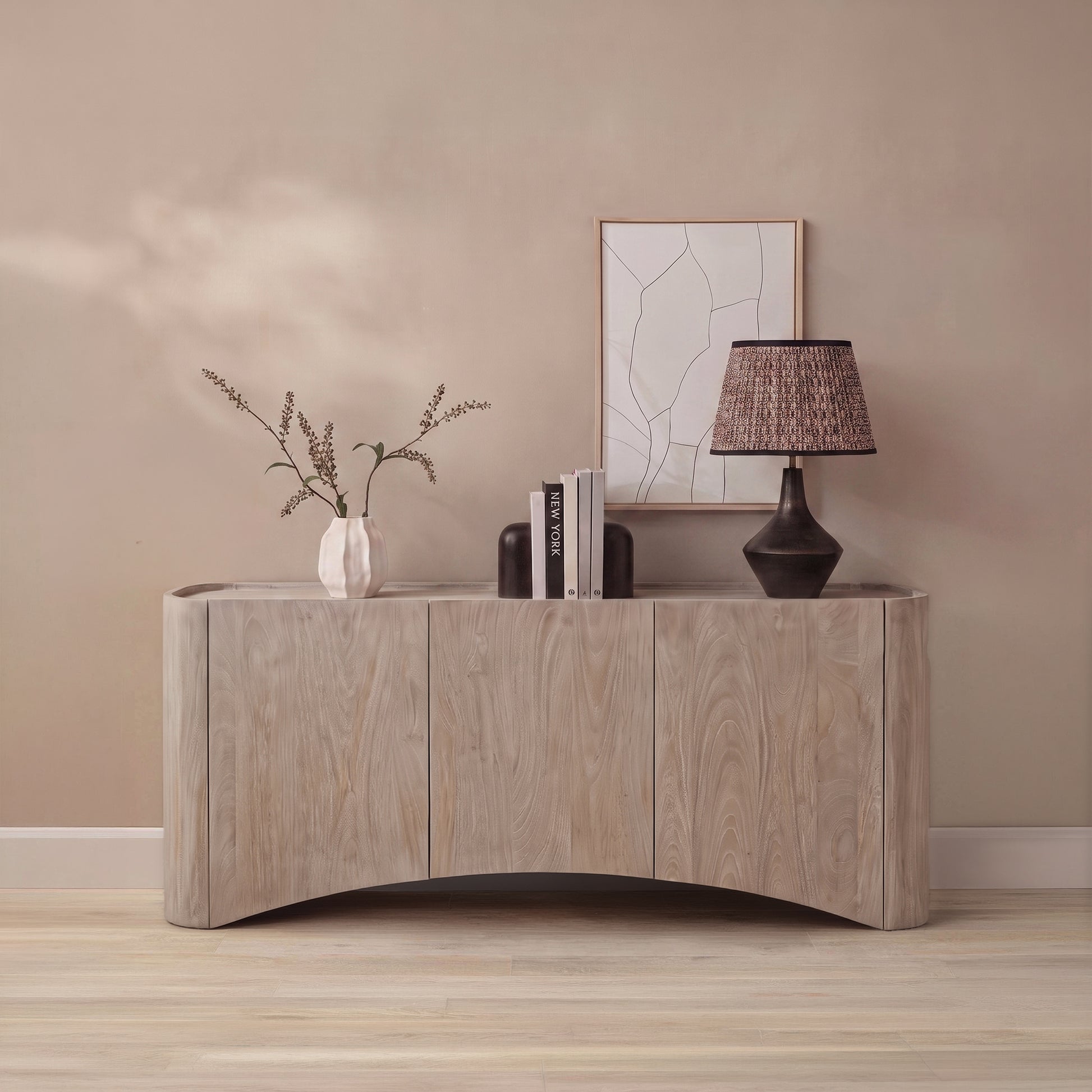 Octavia 3 Door Tall Sideboard - Limewash - Laura James 