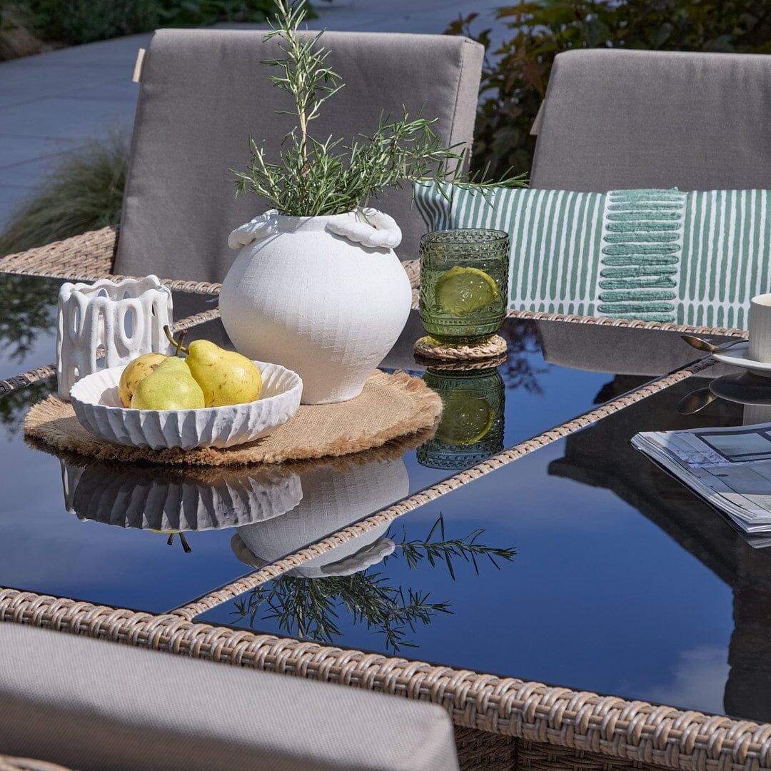 10 Seater Rattan Cube Outdoor Dining Set Natural Brown Weave - Laura James