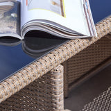 10 Seater Rattan Cube Outdoor Dining Set -  Natural Brown Weave - Laura James