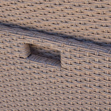 10 Seater Rattan Cube Outdoor Dining Set - Brown Weave Polywood Top - Laura James