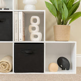 12 Cube Bookcase Ladder Storage Unit - White - Two 6 Cube Units (Black Basket) - Laura James