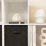 12 Cube Bookcase Ladder Storage Unit - White - Two 6 Cube Units (Black Basket) - Laura James