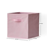 Cara 16 Cube Storage Unit - Chalk White - Two 8x2 Units - Pink Basket