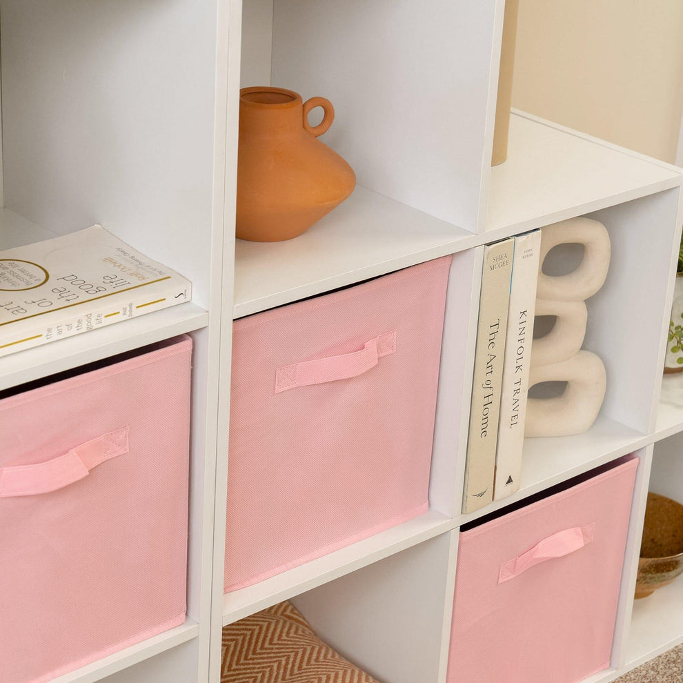 Cara 12 Cube Bookcase Ladder Storage Unit - Chalk White - Two 6 Cube U ...