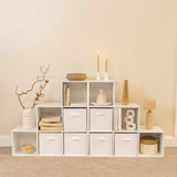 12 Cube Bookcase Ladder Storage Unit - White - Two 6 Cube Units (White Basket) - Laura James