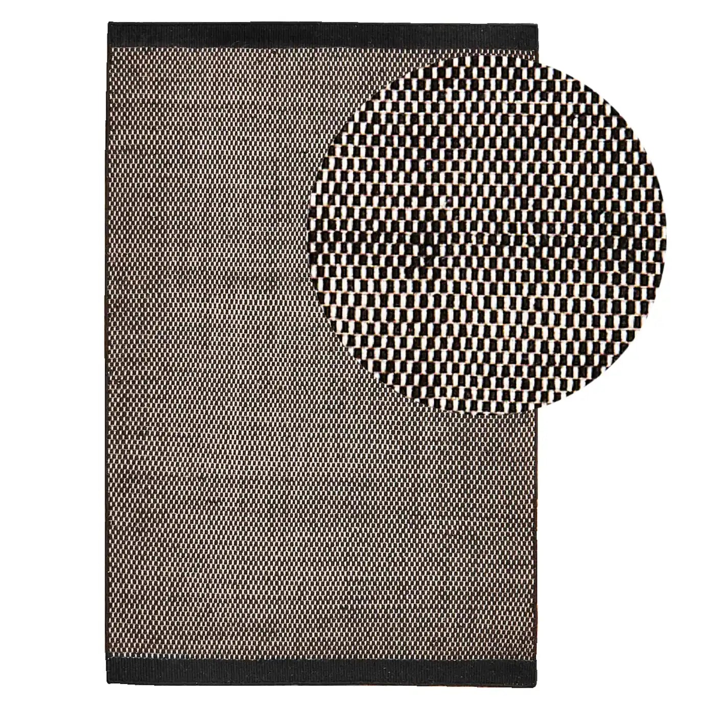 Atcham Black Pebble Wool and Cotton Rug - Laura James
