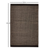 Outlet - Atcham Black Pebble Wool with Cotton Rug - 160 x 230cm