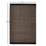 Outlet - Atcham Black Pebble Wool with Cotton Rug - 200 x 290cm