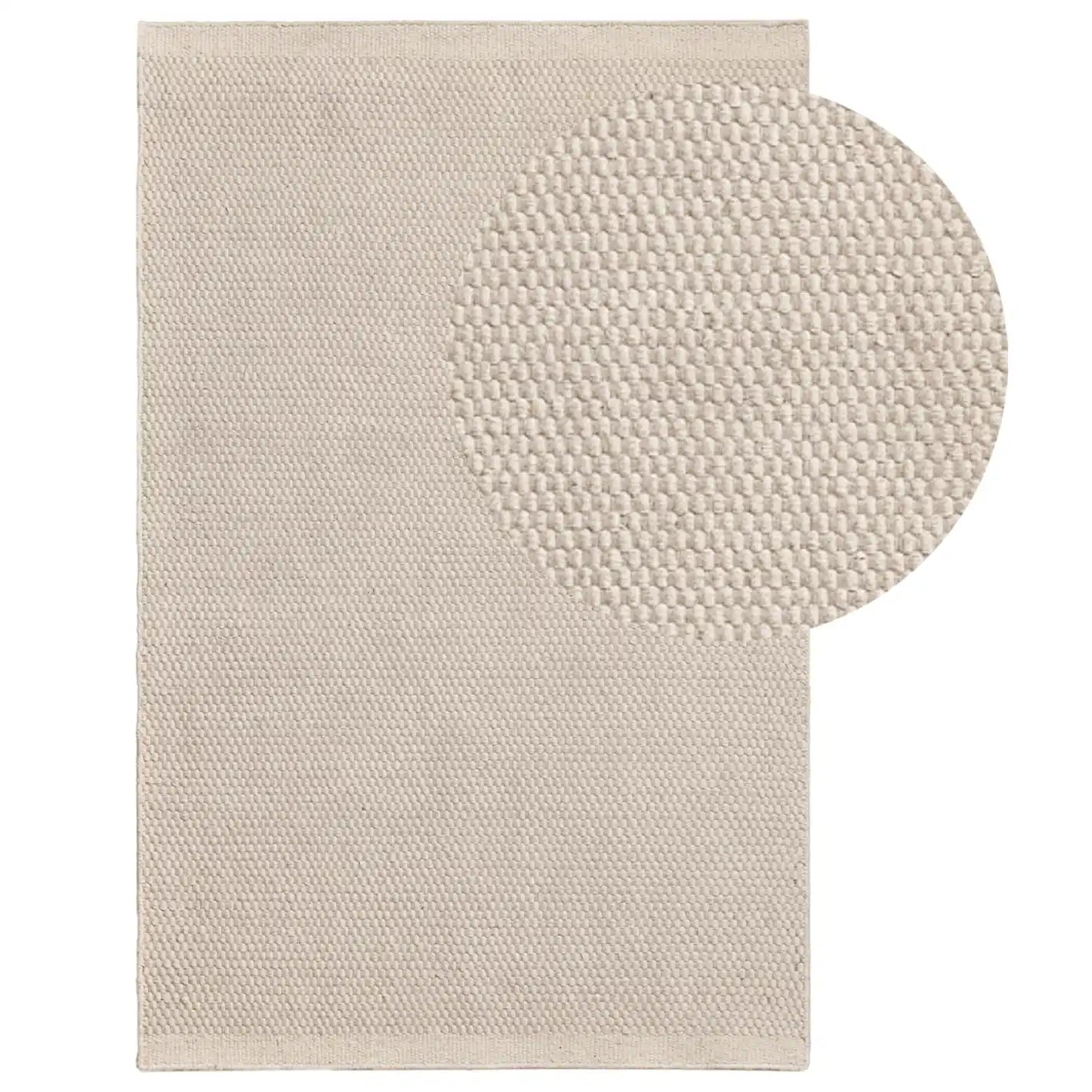 Atcham Clay/Natural Pebble Wool and Cotton Rug Large - Laura James