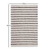 Evedon Black & Natural Striped Cotton Rug - 200 x 290cm