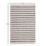 Evedon Black & Natural Striped Cotton Rug - 160 x 230cm