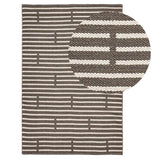 Rushall Moss Green Striped Wool and Cotton Rug - Laura James

