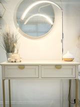 Ines 2 Drawer Console Table - Taupe & Gold