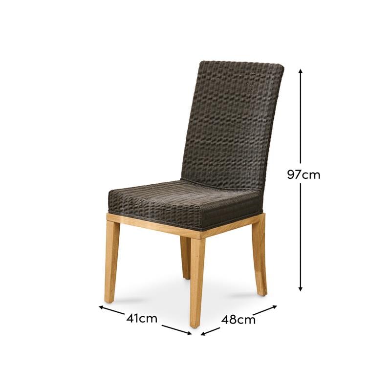 Reid Slate Grey Dining Chairs - Set of 2 - Whitewash Mindi Wood Legs - Laura James 