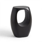 Sohan Garden Concrete Garden Side Table - Lava Black - Laura James